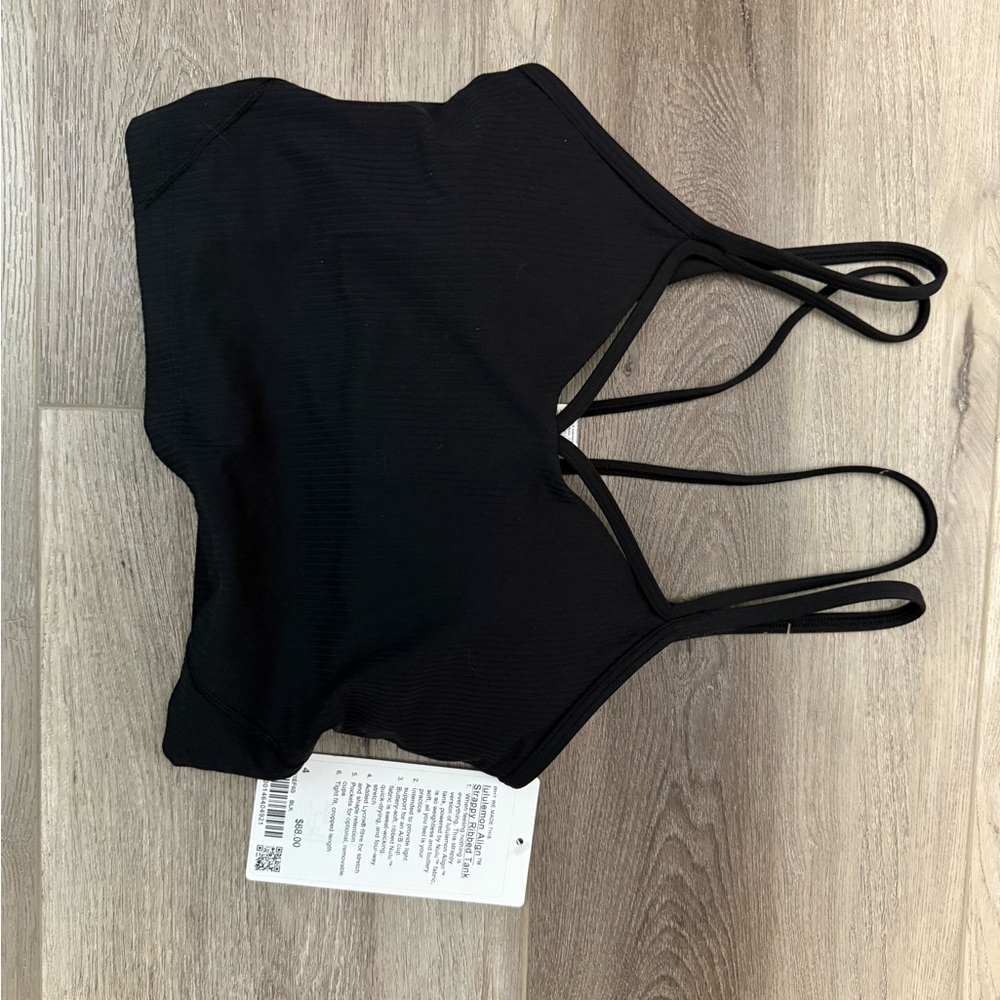 lululemon athletica Black strappy ribbed align tank